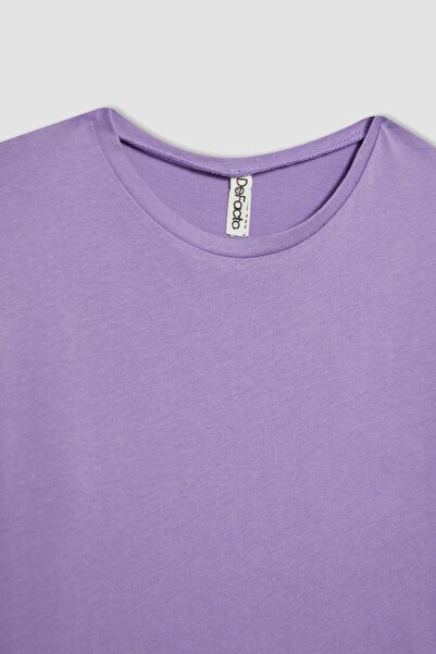 DeFacto Girl's Regular Fit Crew Neck Long Sleeve T-Shirt