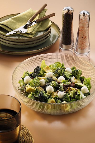 Fecra Marcela 24 Cm Round Large Size Glass Salad Cut