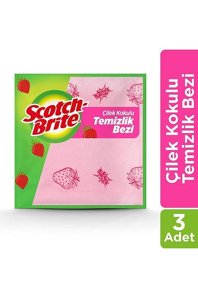 Scotch Brite Strawberry Scented Cleaning Cloth - Pack of 3
