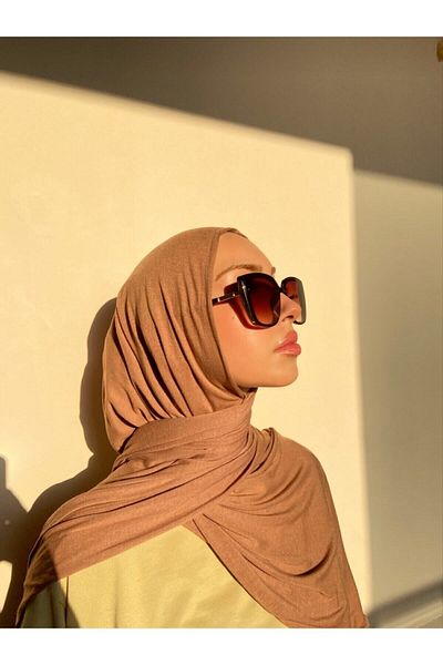 Hürremist Viscose Combed Shawl Light Chocolate Brown - Sheer-proof, Anti-sweat, Easy to Use, Ultra Comfortable