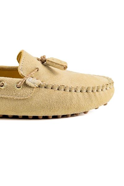 TEZCAN KUNDURA Samos Yellow Genuine Suede Leather Loafer Casual Women's Shoes