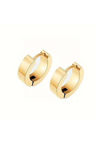 SE Jewellery Men's Classic Hoop Earrings - 1.5 cm Gold