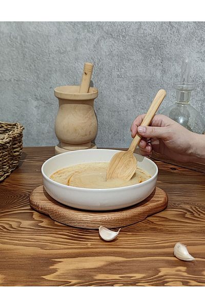 İlya Woodart Boxwood Tablespoon for 1 Person - Wooden Tree Spoon Set