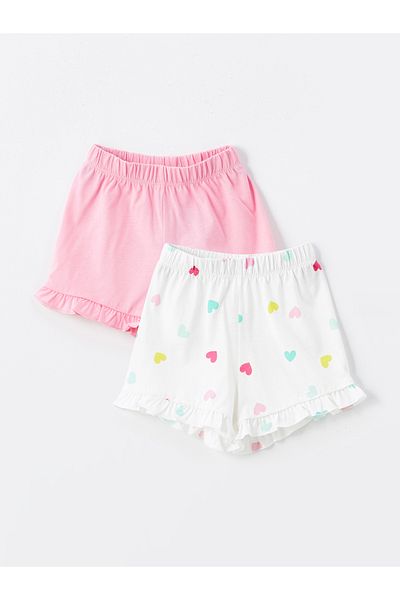 LC Waikiki 2-Piece Basic Elastic Waist Shorts Set for Baby Girl