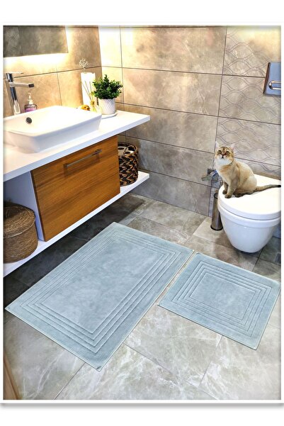 Cotton Crafty طقم سجادة حمام منسوجة من القطن 100%، طقم سجادة حمام فيرا 2 قطعة...