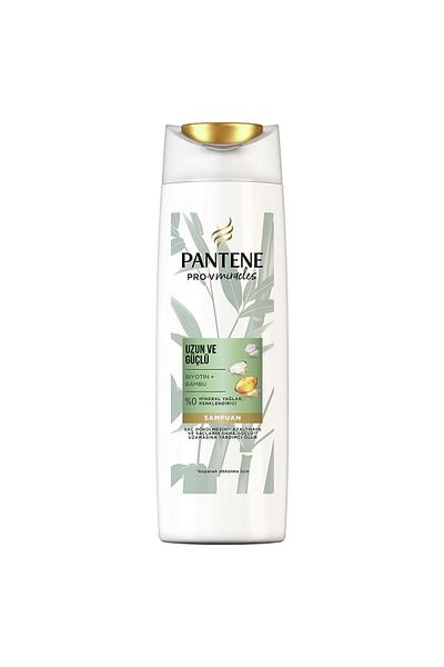 Pantene Long and Strong Hair Shampoo with Bamboo and Biotin - 350 ml