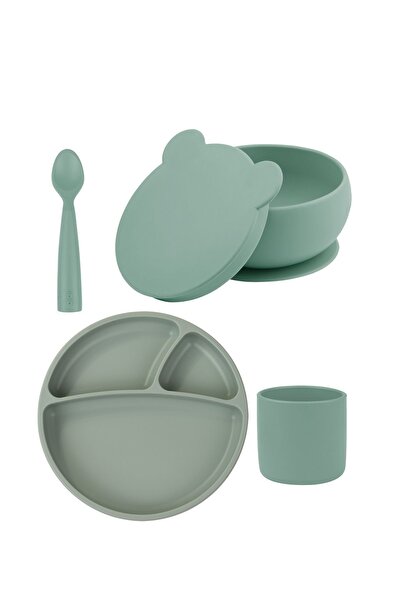 OiOi River Green Set of Four (Plate+Glass+Spoon+Bowl with Lid)