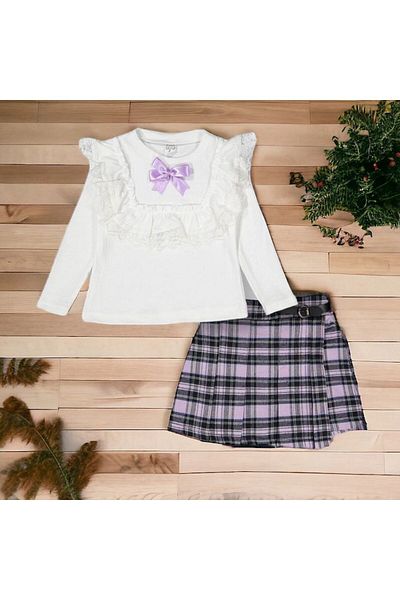 CRAX Plaid Shorts Skirted Badi Girl Suit 2-5 Years