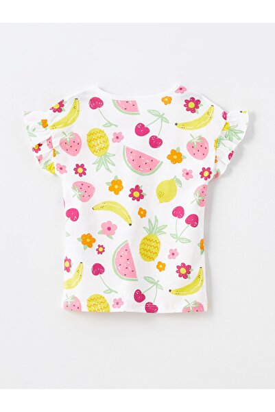 LC Waikiki Kislány pizsama szett rövidnadrággal - nyakú, rövid ujjú, nyomott