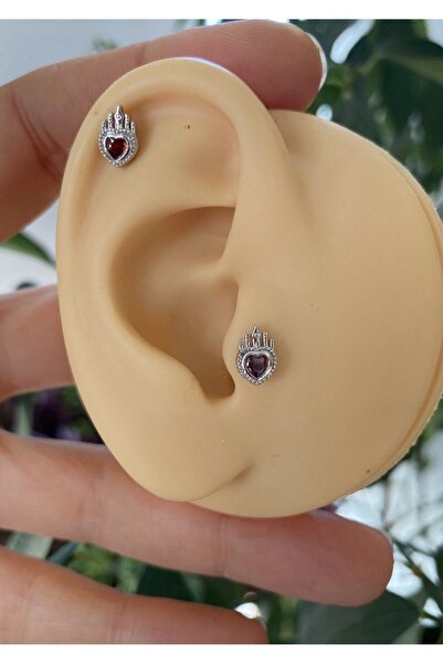 Arescollection cerrahi çelik kalpli tragus helix kıkırdak conch lobe uyumlu piercing küpe