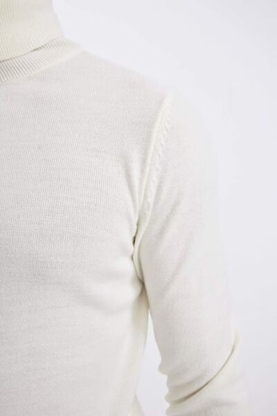 DeFacto Ecru Slim Fit Turtleneck Sweater