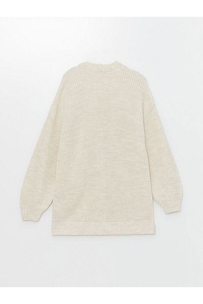 LC Waikiki Long Sleeve V-Neck Patterned Women's Knitwear Cardigan