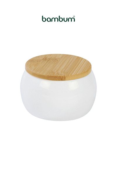 Bambum Simple Porcelain Jar with Bamboo Lid