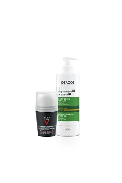Vichy Dercos Kepek Karışıtı Kuru Saçlar Şampuanı + Terleme Kaşırşıtı Roll-on