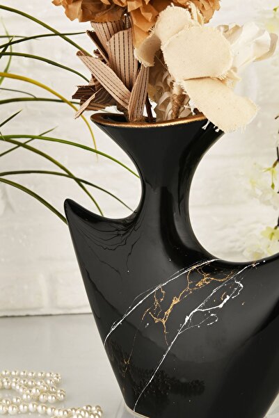 ANGDESİGN Angdesign Kinidos Black Ceramic Vase