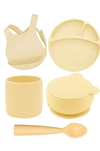 OiOi Mellow Yellow Set of Five (apron+plate+bowl+cup+spoon)