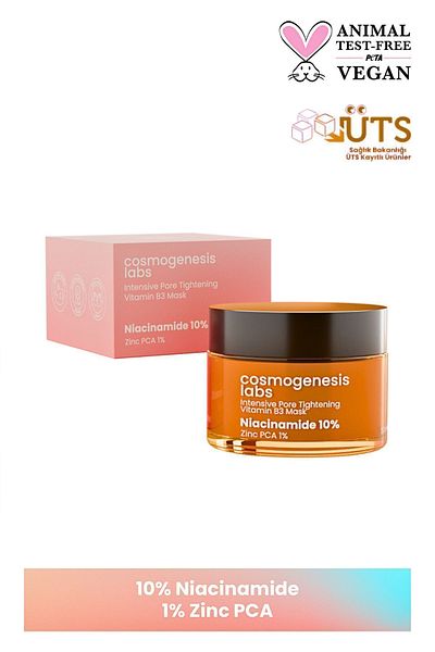Cosmogenesis Labs قناع فيتامين ب3 نياسيناميد لتضييق المسام 50 مل نباتي للوقاية من حب الشباب (10% NIACINAMIDE)