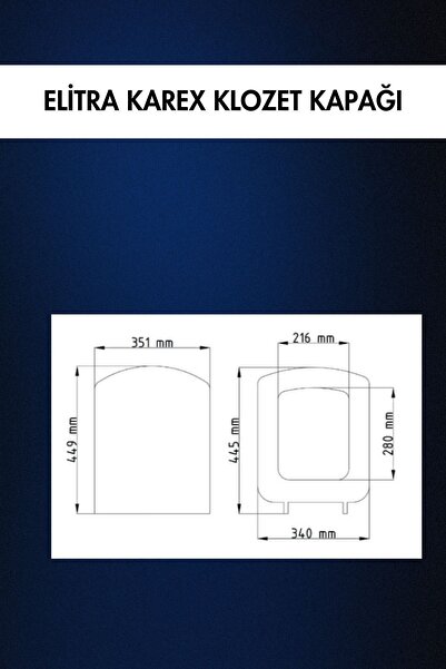 ELİTRA Elitra Karex Kare Soft Yumuşak Kapanır Amortisörlü Klozet Kapağı