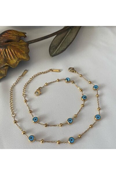 My secret ÇELİK GOLD DORİKA NAZAR BONCUKLU TOP ZİNCİR AYARLANABİLİR ZARİF BİL...