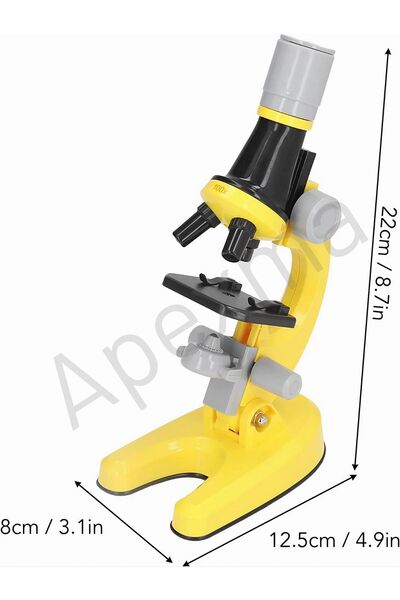 Apexma Işıklı Objektif 1200X Zoom Özellikli Mikroskop Eğitici Dahili Tüplü Oyuncak Bilim Seti