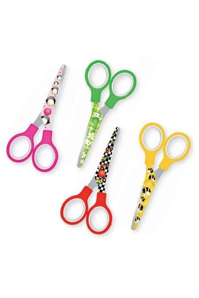 Gıpta Blunt Tip Plastic Body Patterned Children's Scissors - 1 Piece
