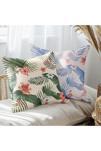 EJOYA 45cm Floral Design 2-piece Pillow and Throw Pillow Set - 113452