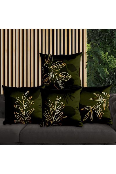 EJOYA Floral Designed 4-Piece Pillow and Throw Pillow Case 45cm