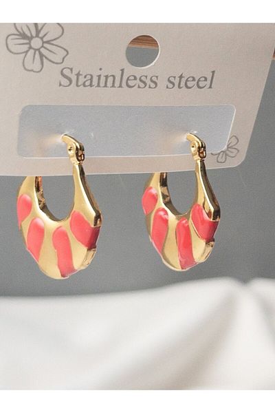 Siya Silver Women's Earrings-7 Model - Tarnish Stainless Steel, Gold Color and Enamel, Different Color Options