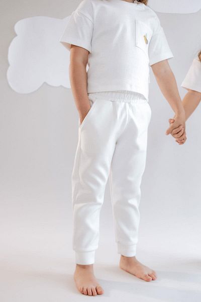 C&City Girl's Cuffed Leg Sweatpants 871 Ecru