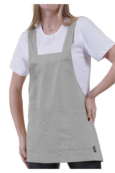 Exve Exclusive Gray Double Pocket Basic Multi-Purpose Apron Chef Barista Painter Worker Kitchen Apron