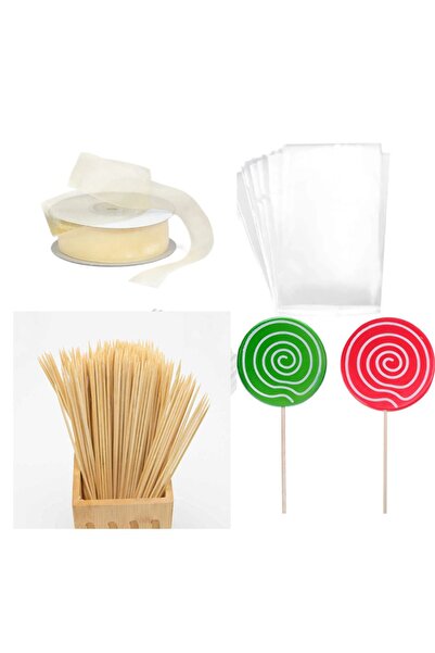 adin tasarım 201 Piece Cookie Lollipop Cake Cakepops Making Set - Wooden Stic...