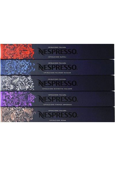 Nespresso Hard Drinked Italian Flavors Series Set of 5 Napoli, Palermo, Ristretto, Arpeggio, Roma