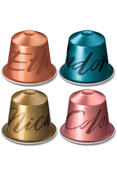 Nespresso Master Origins Indonesia, Nicaragua, Ethiopia And Colombia Capsule Coffee 10 Pieces (Set of 4)