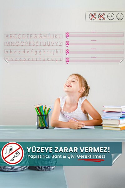 Pi Papers İlk Yazma Eğitim Seti, Harfli Elakin, Kılavuz Çizgili, Yüzeye Zarar...