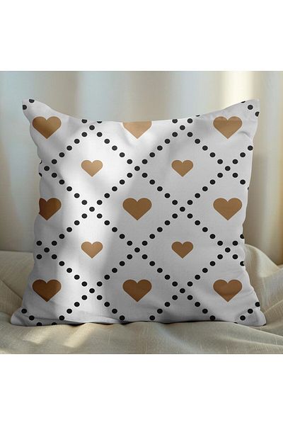 EJOYA 45cm Heart Design Pillow and Throw Pillow Cover Set of 4 - 113693