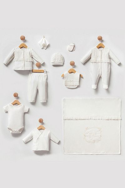 Cherub Baby Dreaming of Flowers 100% Cotton 10 Piece Hospital Discharge Bodysuit Set for Newborn Baby Girl