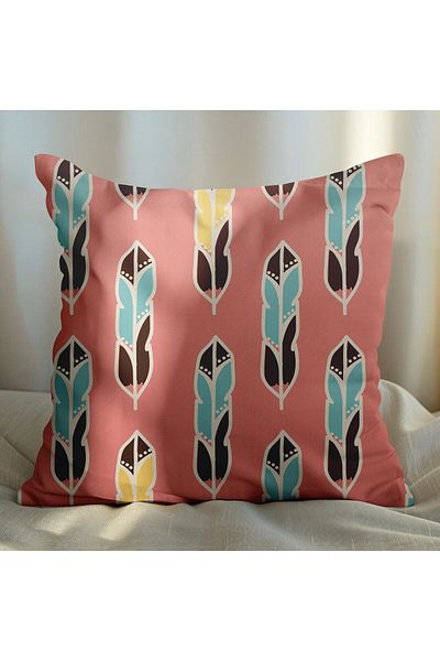EJOYA 4-piece Feather Design Pillow and Throw Pillow Set - 45cm 113761