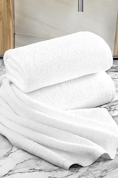 Meslina Home Premium Λευκή Πετσέτα Μπάνιου 3 τεμαχίων - 70x140 εκ