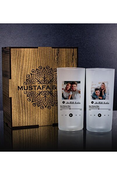 Genel Markalar Kişiye Özel Kutusunda 2'li Rakı Bardağı Hediye Seti 107163 (Kı...
