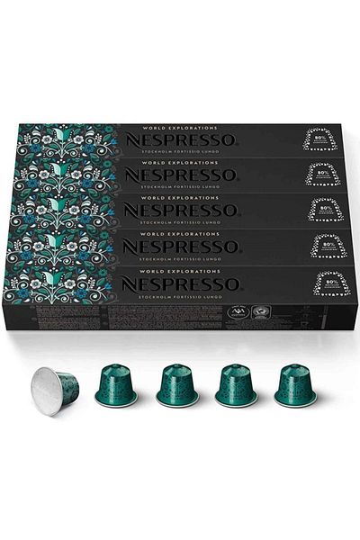 Nespresso Stockholm Fortıssıo Lungo 5 Box (50 Capsules)