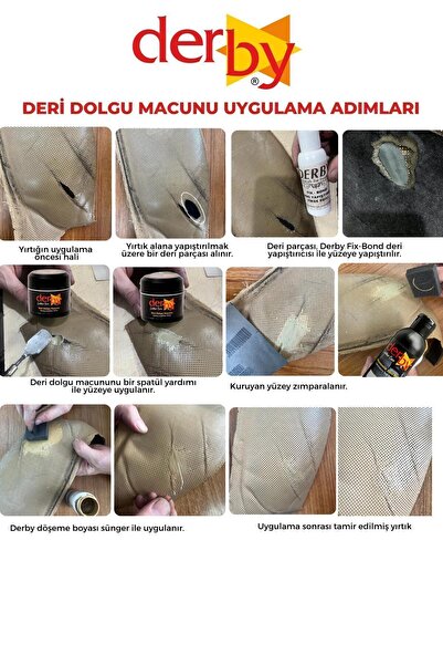 Derby Siyah Deri Tamir Macunu - Çatlak ve Yırtık Deri Kremi