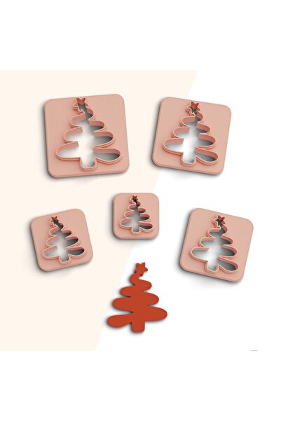 brocutters شجرة عيد الميلاد - قطع بوليمر، قالب حلق، 5 مقاسات، قالب سيراميك، ر...
