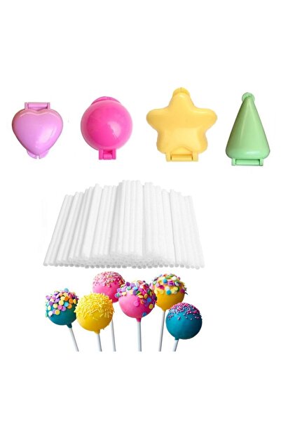 adin tasarım مجموعة كعكة المصاصة للعام الجديد مكونة من 104 قطع - قالب شوكولاتة وعصا كعكة البوب