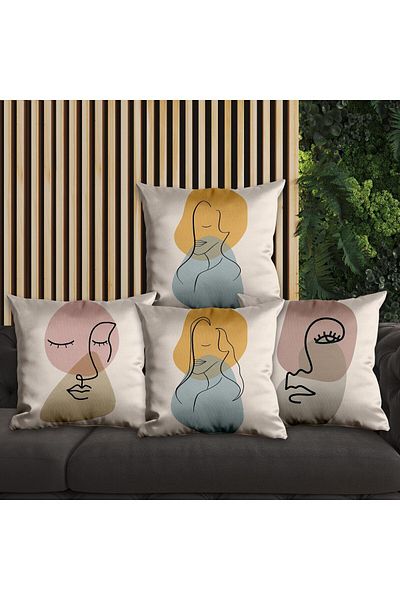 EJOYA Modern Design 4 Pillow and Throw Pillow Set - 45cm 113820