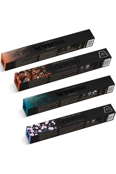 Nespresso Indonesia, Ethiopia, Cape Town And Tokyo Vivalto Lungo Capsule Coffee 10 Pieces (Set of 4)