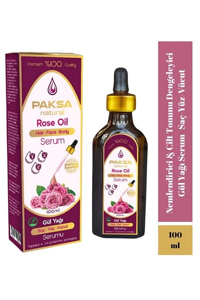 paksa 100 ml Rose Oil - MoisturizinG and Skin Tone BalancinG Hair-face and BodY Serum