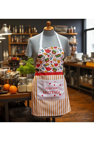 EJOYA Kişiye Özel İsimli Annemin Mutfağı Temalı Mutfak Önlüğü 113151