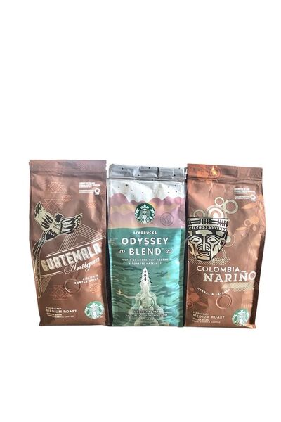Starbucks خلاط أوديسي القهوة الأساسية وغواتيمالا وكولومبيا 3x250 جرام