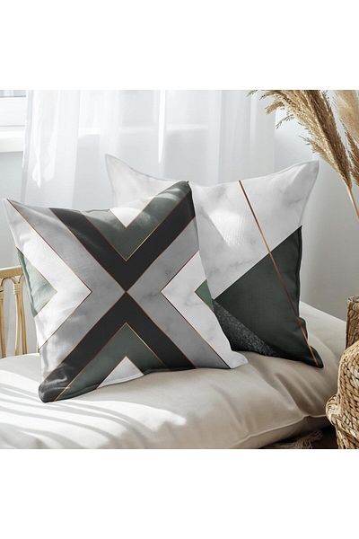 EJOYA Modern Designed 2-Piece Pillow and Throw Pillow Case 45cm