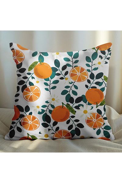 EJOYA Orange Designed 2-Piece Pillow and Throw Pillow Case 45cm